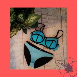 Blue Block Bikini Set